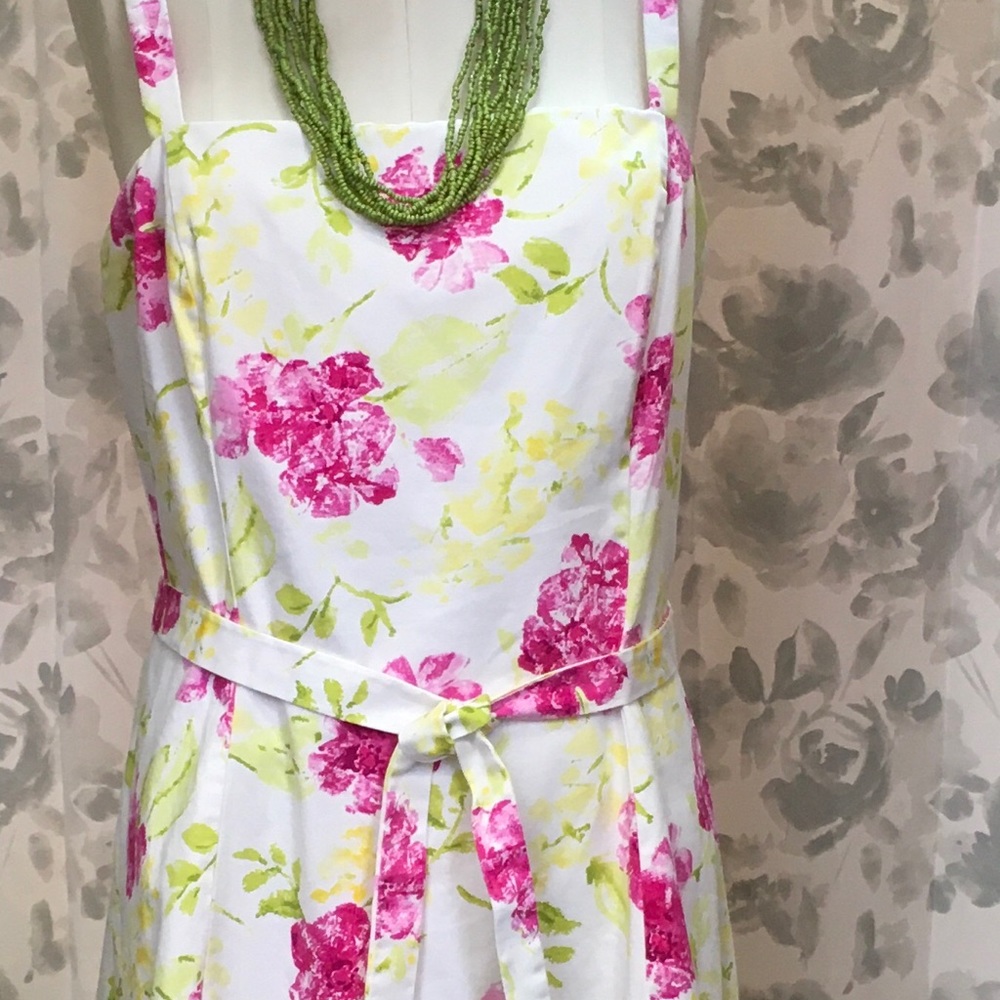 K & Company Floral Dress. Size 14.  Pink & Lime Green